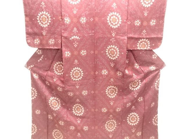 JAPANESE KIMONO / ANTIQUE KIMONO / TAISHO ROMAN STYLE / WOVEN FLOWER